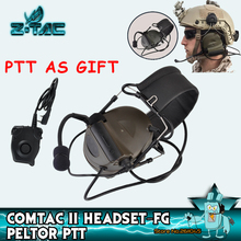 Z-TAC тактическая гарнитура Peltor Comtac II Airsoft Shooting наушники Midland Yaesu PTT Baofeng Z112 тактическая гарнитура Z041 2024 - купить недорого