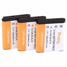 Bateria para câmera digital nikon, 3 peças probty parede, el19, s100, s2500, s2600, s3100, s6400, s4100, s4150, s3300, s4300 2024 - compre barato