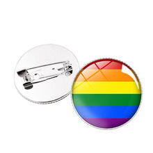 LGBT Gay Lesbian Bisexual Transgender Pride Brooch Badge Vintage Round Glass Pin Anti-Discrimination Jewelry 2024 - buy cheap