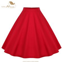 SISHION Elegant Summer Sexy Short Women Skirts Blue Red Ball Gown Pin Up High Waist 50s 60s Rockabilly Vintage Skirt VD0178 2024 - buy cheap