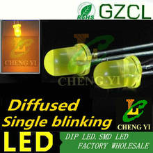 585-595nm single blinking diffused led yellow 5mm round emitting diode 1.5Hz auto-flash leds 3.0-3.5V 2024 - buy cheap