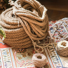 Natural Twisted Cord Hemp Rope DIY Craft Decoration Rope for Gift Packing Thickness Handmade Gardening Thread Home Decor Element 2024 - buy cheap