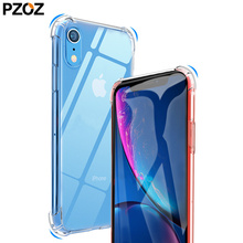 Pzoz для iphone Xs Max Xr чехол Роскошный Силиконовый противоударный чехол для iphone X 8 7 6s 6 Plus 5 Прозрачная защитная задняя крышка 2024 - купить недорого