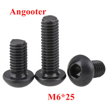 100pcs M6*25 Hexagon Socket Button Head Cap Screw Black Steel 10.9 Grade ISO7380 Round Head Screws Bolts M6*25mm 2024 - buy cheap