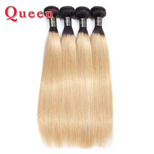 Продукты для королевских волос, прямые пучки волос, перуанские 2 тона 1B/27 блонд 1/3/4 шт., волосы для плетения Remy, человеческие волосы для наращивания 2024 - купить недорого