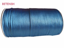 3mm Lake Blue Rattail Satin Nylon Cord+120m/Roll Jewelry Accessories Macrame Rope  Bracelet String Chinese Knot Cords 2024 - buy cheap