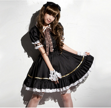 Free shipping Japanese Sweet Maid Dress Cosplay Maid Costume cute Lolita Apron Dress Set Service Maid Costume 2024 - buy cheap