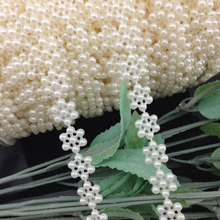 2Yards snowflake Semi-cirle Simulated-pearl Plastic Chain beads DIY Accessory 2024 - buy cheap