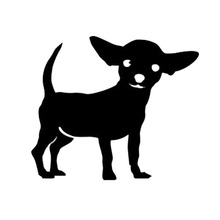 Adesivo de janela de cachorro chihuahua, animais fofos de 14*12cm, desenho personalizado, acessórios de decalque de vinil 2024 - compre barato