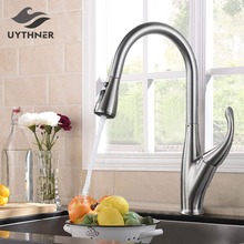 Uythner Black/Brushed Kitchen Faucet Hot And Cold Water Mixer Faucet For Spring Kitchen Pull Down Mixer Crane 2 Function Spout 2024 - buy cheap