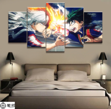 Wall Art Poster Painting Modular Pictures For Living Room Decorative Pictures Canvas Printed 5 Panel My Hero Academia Animation 2024 - buy cheap