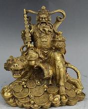Estatua folclórica china de latón Myth Ride Tiger Mammon, estatua de Dios Zhao Gongming 2024 - compra barato