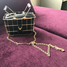 Fashion Designer Women Handbags New High-Quality PU Leather Women Bag Iron Basket Square Bag Chain Shoulder Messenger Bag( 2024 - buy cheap