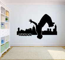 Parkour Wall Decal Boy Bedroom Decor Extreme sports Vinyl stickers Jumping Street Cities Street Sport Decals for Man Cave D955 2024 - buy cheap
