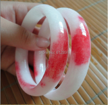 Hot sold Exquisite Jadeite Bangle / Red and White Colorful Bangle for Women's 1 PCS 2024 - buy cheap