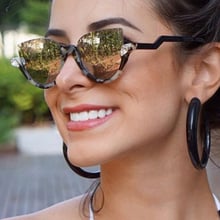 Moda tendencia gafas de sol para mujer marca de lujo diseñador gafas de sol para mujer UV400 tonos estilo barroco RS088 2024 - compra barato