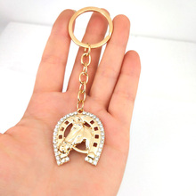 hzew Crystal Horseshoe Key Chains Horse pendant Key Chains Brand Key Chains Women's Fashion Jewelry gift 2024 - buy cheap