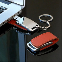 High Speed  USB 3.0 Leather usb flash drive + Key chain USB Flash Drives 128GB 64GB 8G 16G 32GB Memory Sticks Pen Drives gift 2024 - buy cheap