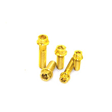 1 pç m8 m10 parafusos de liga de titânio flange dentro e fora seis parafusos de lobe cabeça oca parafuso dourado 20mm ~ 70mm comprimento 2024 - compre barato