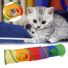 Túnel plegable para mascotas, juego de túnel para gato, con bola de juguete para gato y gato 2024 - compra barato