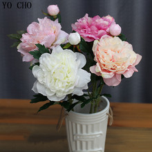 YO CHO Noble Peony Artificial Silk Flower Bouquet For Home Wedding Decoration Bridal Bouquet Christmas Wreath White Rose Flowers 2024 - buy cheap