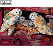 5D DIY Diamond embroidery Cross stitch Owls Full Square/Round Diamond mosaic Diamond painting decoration  HYY 2024 - buy cheap