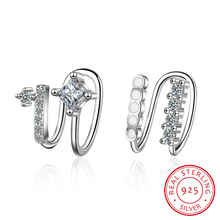 Micro pavé Cz Clip Ear Cuff pendiente para niña mujer regalo 925 Plata sin Piercing moda joyería barata alta calidad 2024 - compra barato