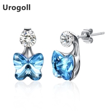 Pendientes de tuerca de mariposa de cristal para mujer, joyería de plata de ley 925 para mujer, regalo de joyería de ANIVERSARIO DE PLATA 925 2024 - compra barato