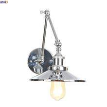 IWHD Silver Industrial Vintage LED Wall Lamp Bedroom Living Room Swing Long Arm Loft Style Retro Wall Light Fixtures Wandlamp 2024 - buy cheap
