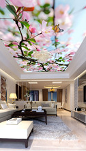 Papel tapiz 3d de techo de cielo grande, murales modernos 3d para sala de estar, 8D murales de cielo azul, árbol y paloma de la paz, mural de papel tapiz 2024 - compra barato