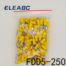 FDD5.5-250 FDD5-250 женский изолированный Электрический обжимной терминал для 4-6mm2 провода соединители кабельный провод соединитель 100 ⑤ упак. FDD 2024 - купить недорого