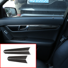 4 piezas de fibra de carbono suave para Mercedes Benz Clase C W204 2007-2013 accesorio de coche Panel de decoración de puerta Interior recorte cubierta pegatinas 2024 - compra barato
