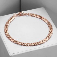 5.5mm Womens Mens Bracelet 585 Rose Gold Filled Hammered Venitian Link Chain Bracelet Fashion Jewelry CB05 2024 - buy cheap