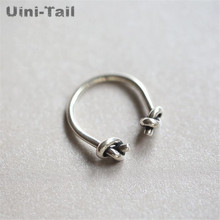 Uini-Tail hot new 925 sterling silver creative retro knotted opening ring European and American fashion tide flow jewelry GN964 2024 - buy cheap