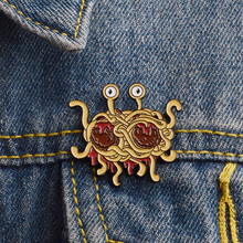Flying Spaghetti Monster Pin FSM esmalte Pin pastafarianismo Ramen broche de estilo divertido vaqueros camisa abrigo pin de solapa metálico 2024 - compra barato