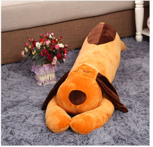 Big adorável brinquedo de pelúcia do cão deitado deitado boneca travesseiro cachorro de pelúcia marrom cerca de 120 cm 0007 2024 - compre barato