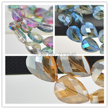 13*18MM 56Pcs/Pack Mix 3 Colors Flat Water Drop Glass Crystal Strand Jewelry Beads 2024 - buy cheap