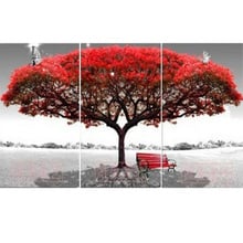 Diamond embroidery New crafts needlework Diy Diamond painting Tree 3d Mosaic rhinestone pasted full Cross stitch KIT Red pine 2024 - buy cheap