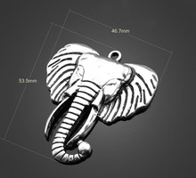 10pcs Antique Silver Elephant Charms Pendants -DIY Findings Necklace Bracelet Metal Fashion Coat Chain Accessories 53.3mmX46.7mm 2024 - buy cheap