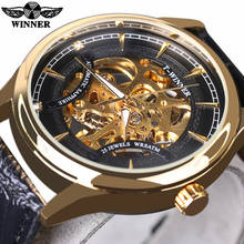 Winner 2018 Fashion Black Male Wrist Watch Golden Star Luxury Design Clock Mens Watch Top Brand Luxury Mechanical Skeleton Watch 2024 - buy cheap