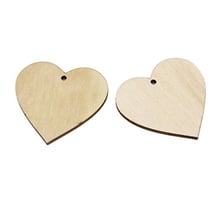 25 шт 40 мм пустые деревянные кусочки сердца диски для DIY Подарочная коробка для вечеринок Свадебные украшения (деревянный цвет) 2024 - купить недорого