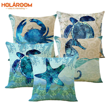 Sea Animal Pattern Pillow Case Throw Cushion Cover Sofa Car Pillow Case Home Decorative Cushion Cover 45*45cm cojines decorativo 2024 - buy cheap