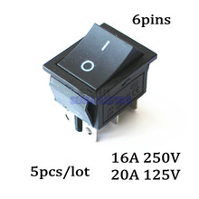 50pcs/lot 6 Pins ON/ON 16A 250V KCD4 Boat Rocker Switch Car Auto Black Power Rocker Switch