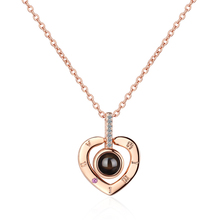 Silver Color Zircon Love Heart Shaped Projection Meaningful Necklaces For Women Letter Jewelry Gift S-N407 2024 - buy cheap