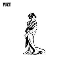 YJZT 7.1*13.1CM Cozy Artistical Asian Woman Car Sticker Fashion Design Black/Silver Zero Defect Vinyl Decal C20-0648 2024 - buy cheap