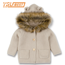 Baby Sweater Baby Girls Cardigan With Ears Newborn Boys Knitted Jackets With Hood Spring Kids Jacket Hooded Coat Girls Sweaters 2024 - buy cheap