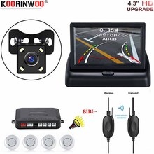 Koorinwoo trajetória dinâmica do carro sem fio câmera reversa dobrável monitor de acessórios automóveis sensor estacionamento radar sistema alarme kit 2024 - compre barato