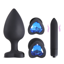 Juguetes eróticos para parejas, joyería de cristal, colgante de corazón de Metal, tapón Anal, consolador Unisex, tapón Anal de silicona suave sexual 2024 - compra barato