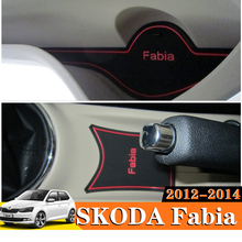 7PCS For SKODA Fabia 2012 2013 2014 Car Accessories Inner Gate Slot Pad Non-Slip Cup Mats Anti Slip Door Groove Mat Interior 2024 - buy cheap