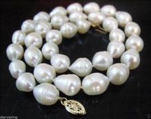 FREE SHIPPING HOT sell new Style >>>>9-11mm white freshwater pearl necklace 18" 2024 - buy cheap